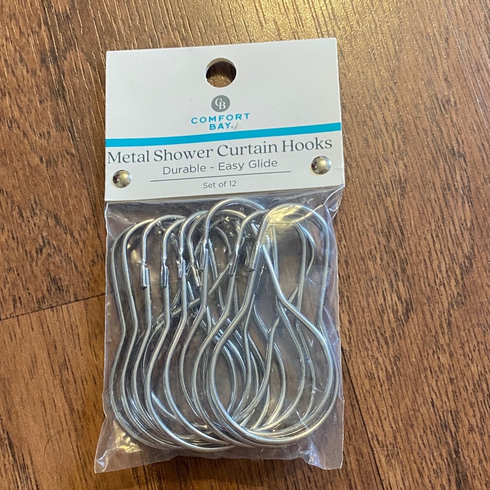 Comfort Bay Silver Shower Curtain Hooks